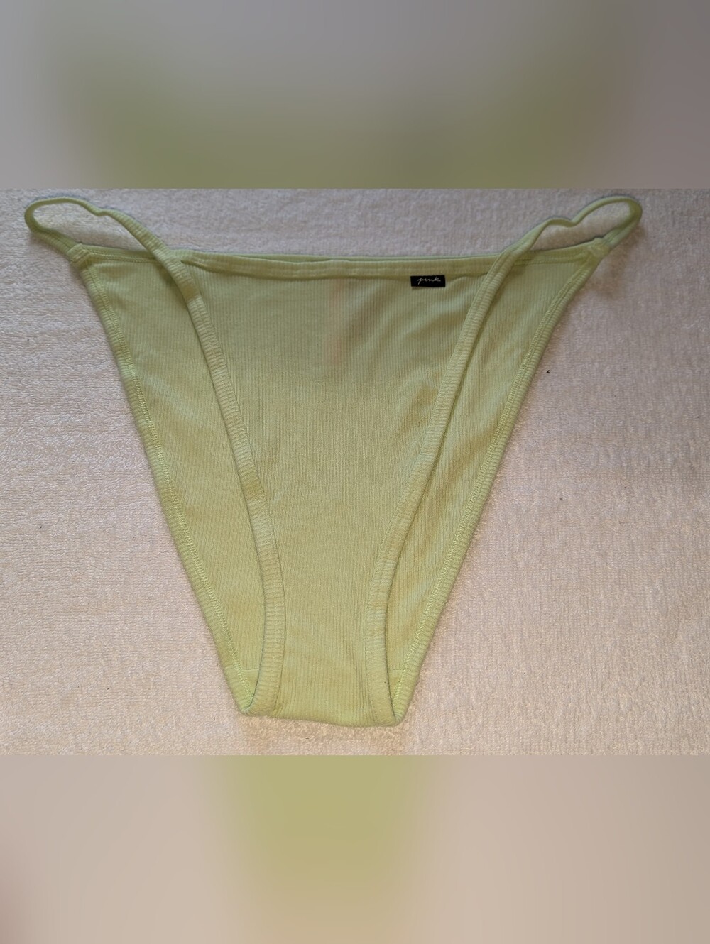 PINK Victoria's Secret Mint Ribbed Bikini Panty XL NWT
